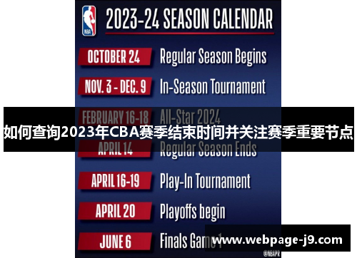 如何查询2023年CBA赛季结束时间并关注赛季重要节点